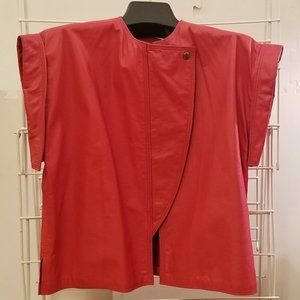 Leather Vest, Red - Moiseff Original - Large to XL
